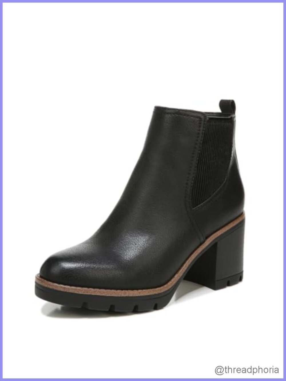 Water-Repellent Faux Suede Ankle Booties with Lug Sole & Block Heel